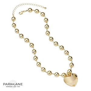 Park Lane Dolly Gold Beaded Necklace with Heart Pendant | New